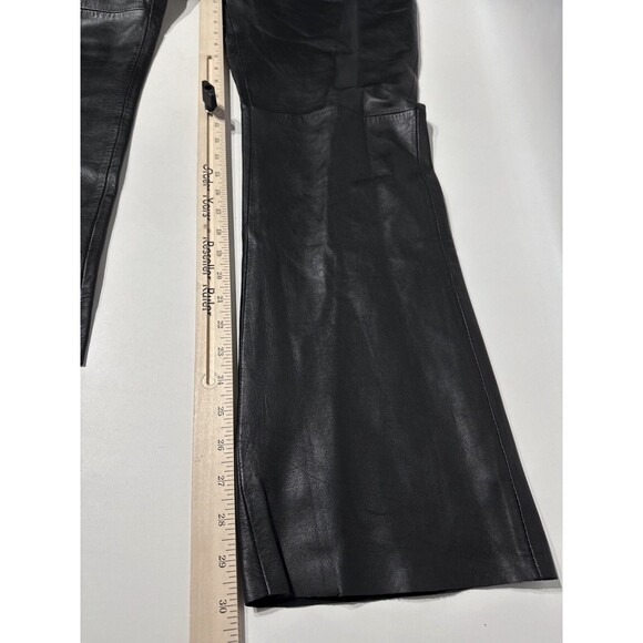 INC International Concepts Black 100% Leather Bootcut Pants High Rise Women 12 - Picture 9 of 12